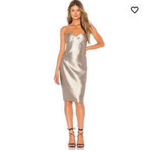 Bardot Shimmer Dress in Golden NWT